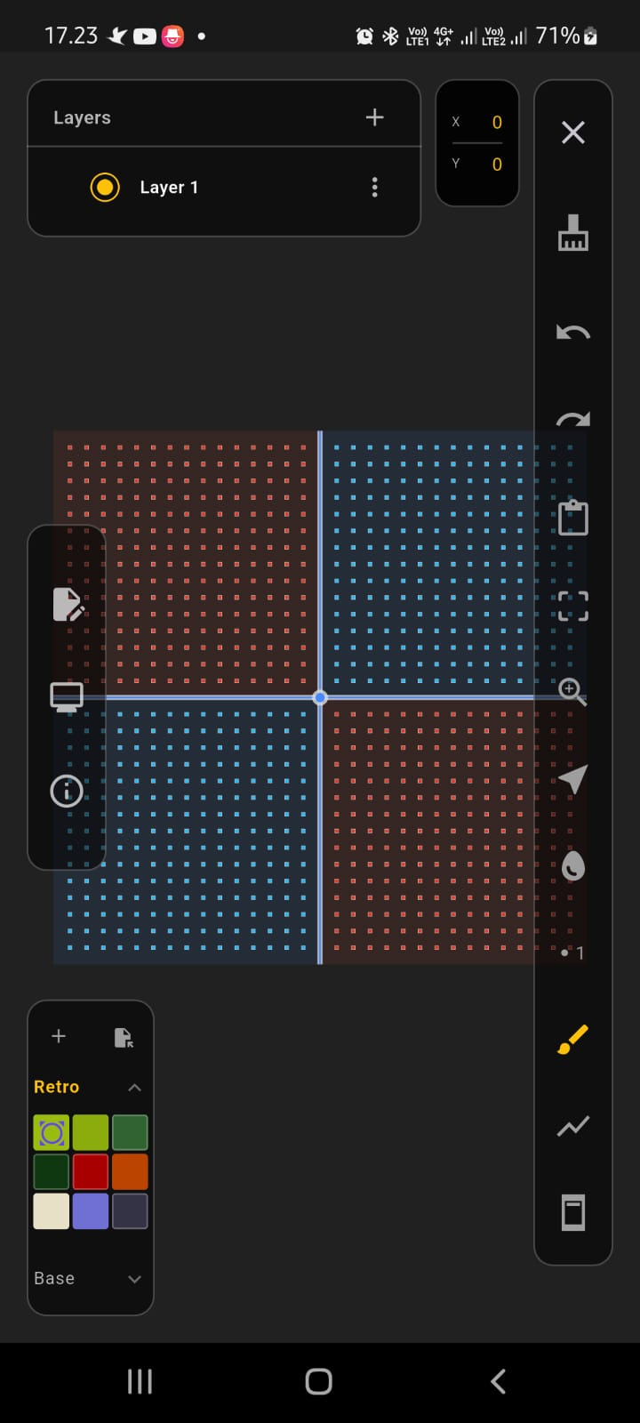 efer sprite running on Android — Aseprite-compatible pixel art editor on mobile